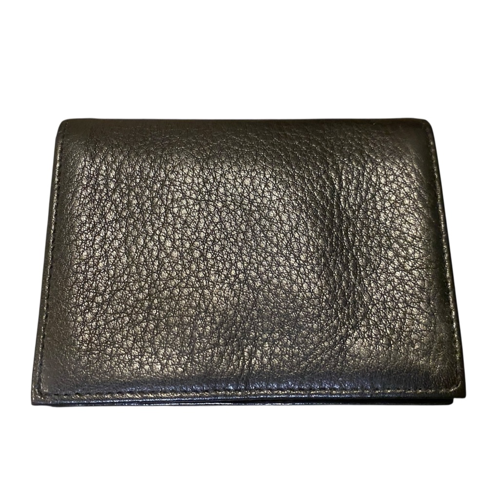 Perlina~Black Leather Wallet/Billfold 
Card card/Business card holder
Unisex